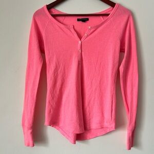 American Eagle Outfitters Women’s Pink Long Sleeve Thermal Shirt Size Small